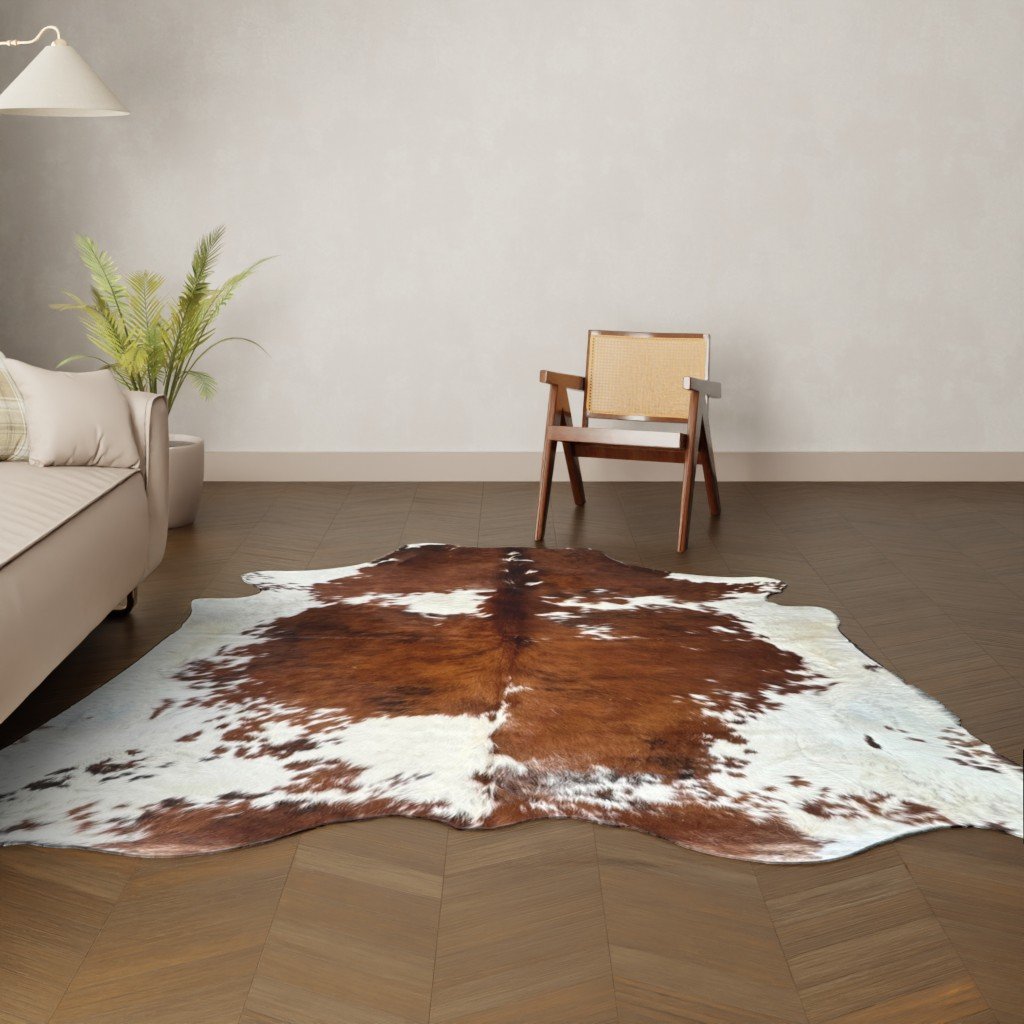 Kuhfell-Teppich Tricolor 250x220 cm. RIESIG