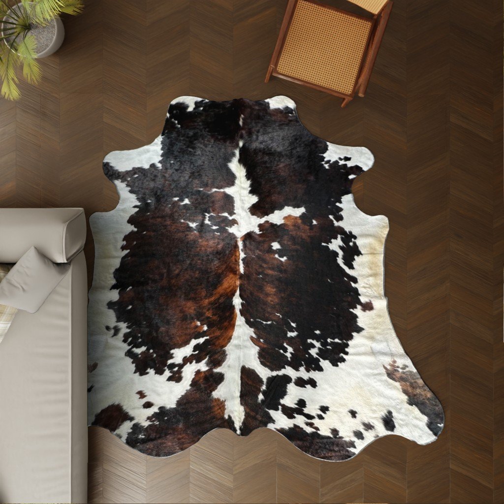 Kuhfell-Teppich Tricolor 260x240 cm. KOLOSSAL