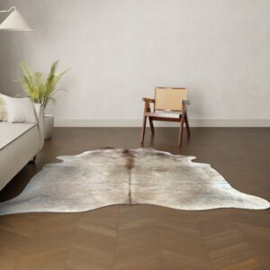 Kuhfell-Teppich hellbraun camel Champagne 230x200 cm.