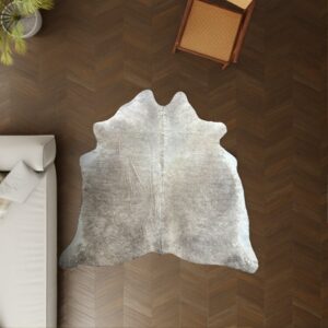 Kuhfell-Teppich taupe 200x180 cm.