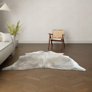 Kuhfell-Teppich taupe 200x180 cm.
