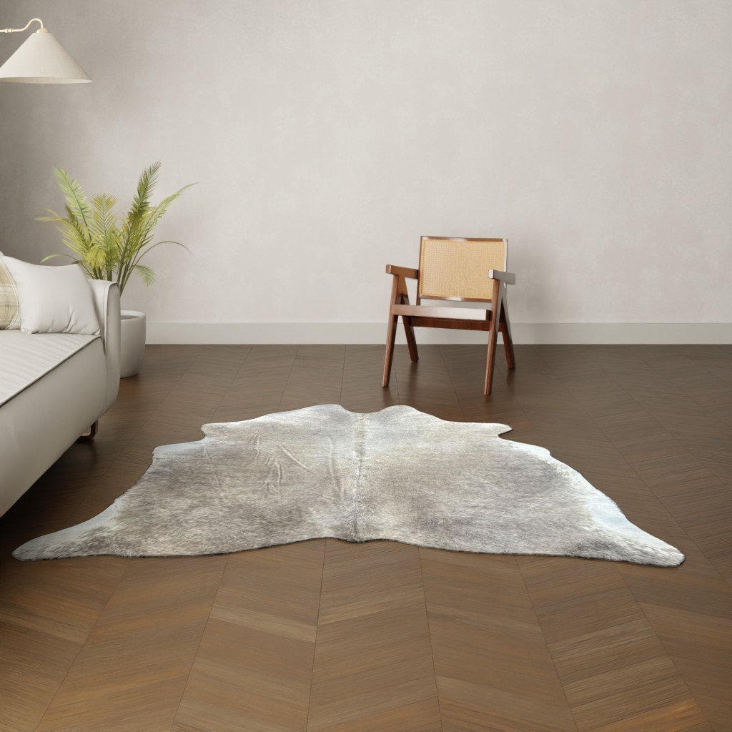 Kuhfell-Teppich taupe 200x180 cm.