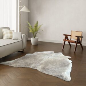 Kuhfell-Teppich taupe 200x180 cm.