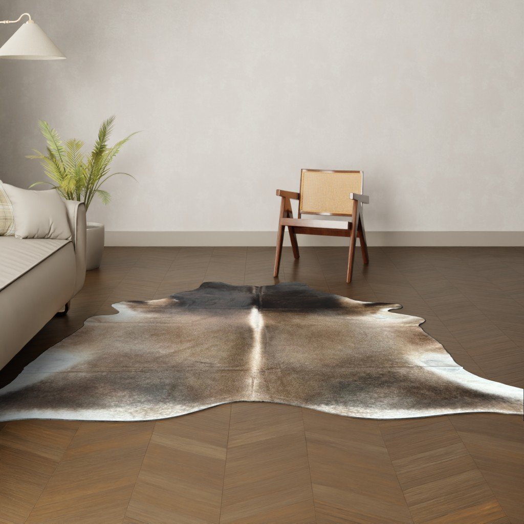 Kuhfell-Teppich dunkelbraun camel Cognac 250x230 cm. RIESIG / SPEZIAL