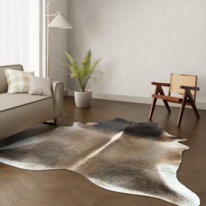 Kuhfell-Teppich dunkelbraun camel Cognac 250x230 cm. RIESIG / SPEZIAL