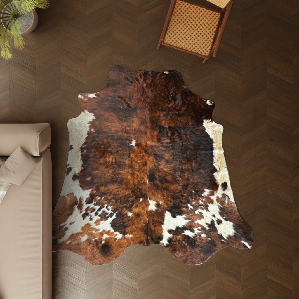 Kuhfell-Teppich Tricolor 240x200 cm. XL-EXTRA