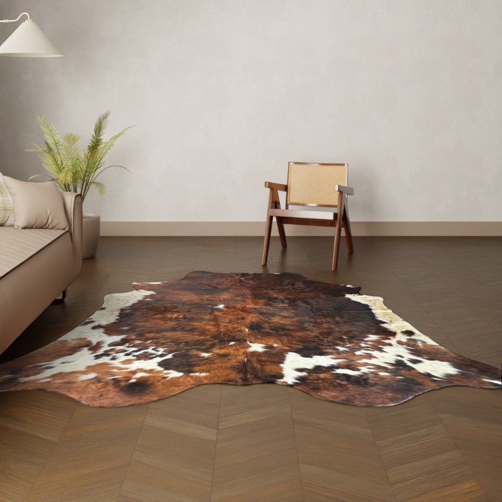 Kuhfell-Teppich Tricolor 240x200 cm. XL-EXTRA