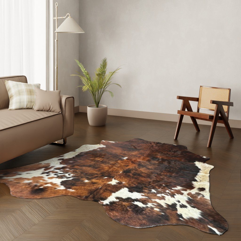 Kuhfell-Teppich Tricolor 240x200 cm. XL-EXTRA