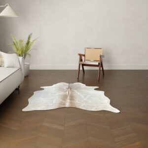 Mini-Kuhfell Champagne grau 170x130 cm. KLEIN