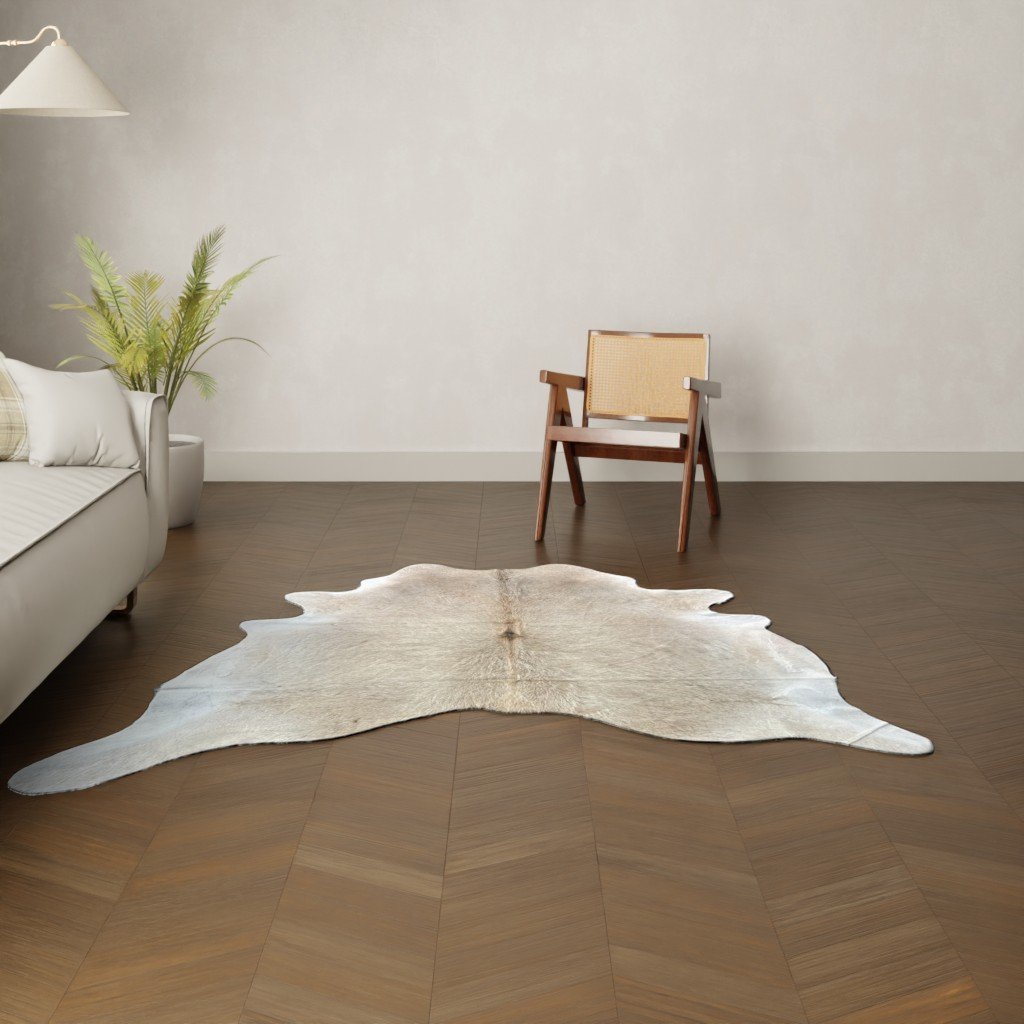 Kuhfell-Teppich camel 200x200 cm. KLEIN