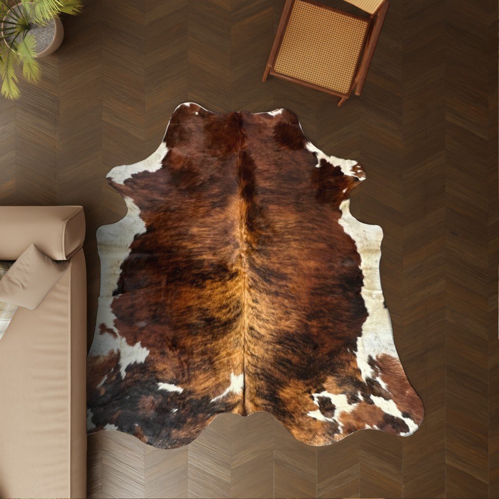 Kuhfell-Teppich Tricolor 240x210 cm. XL-EXTRA