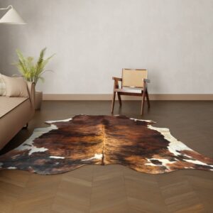 Kuhfell-Teppich Tricolor 240x210 cm. XL-EXTRA