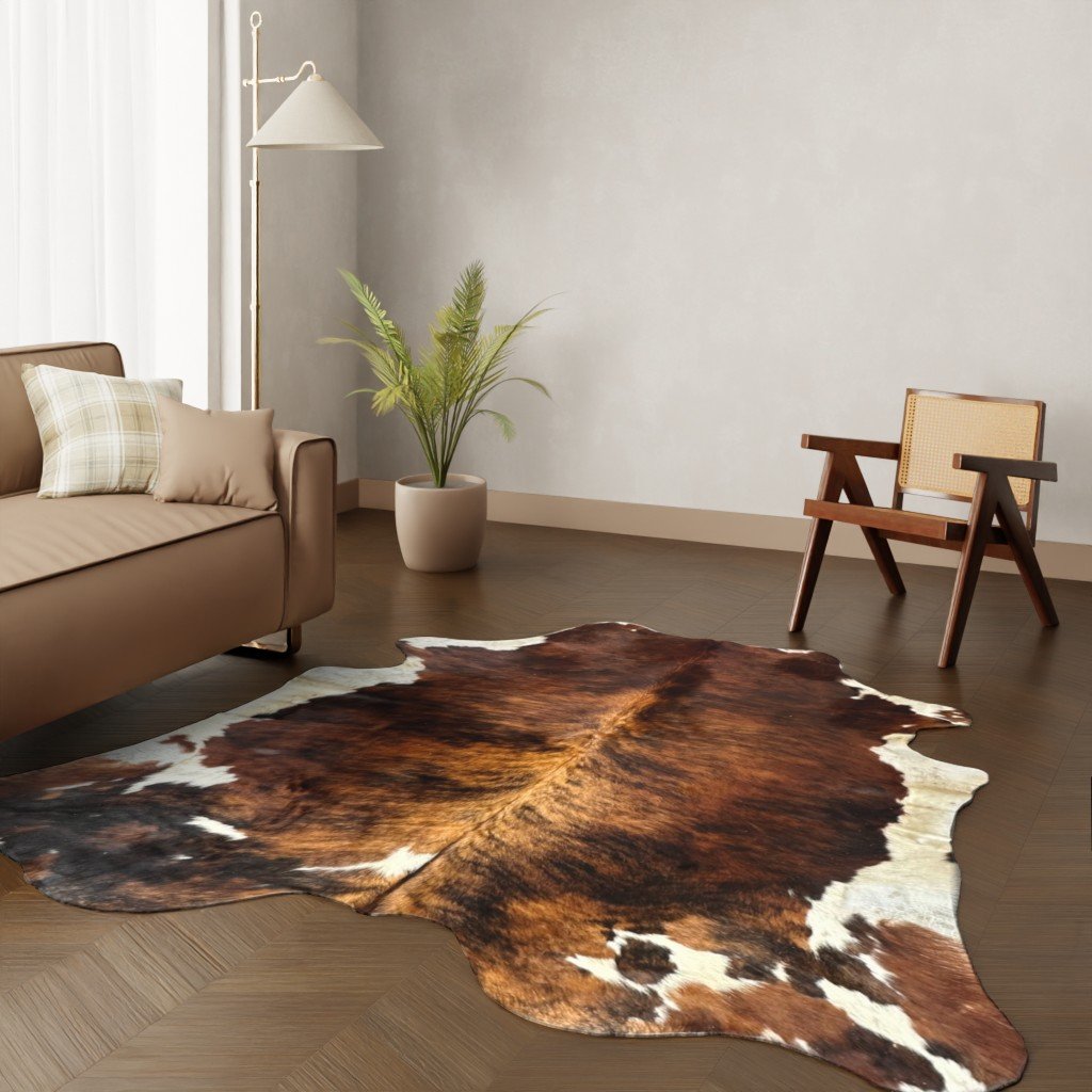 Kuhfell-Teppich Tricolor 240x210 cm. XL-EXTRA