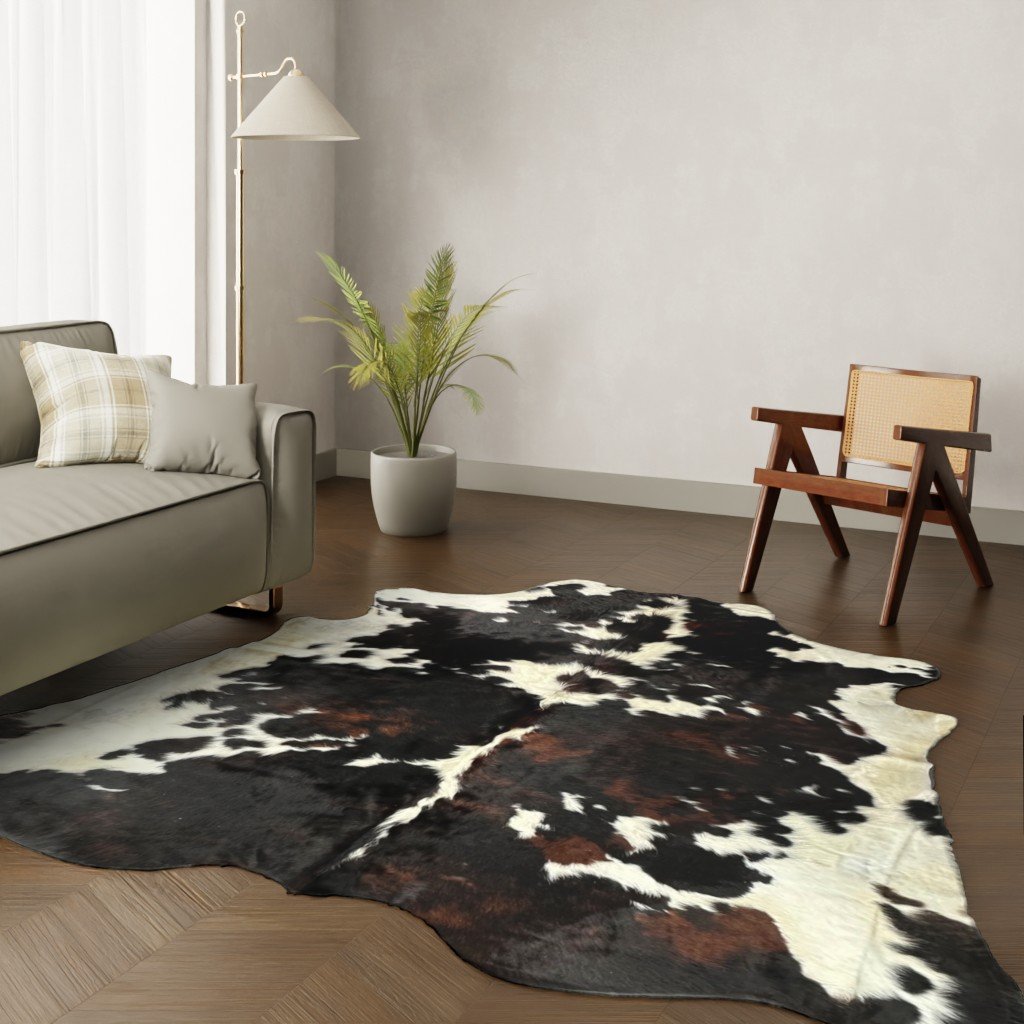 Kuhfell-Teppich Tricolor 260x240 cm. KOLOSSAL