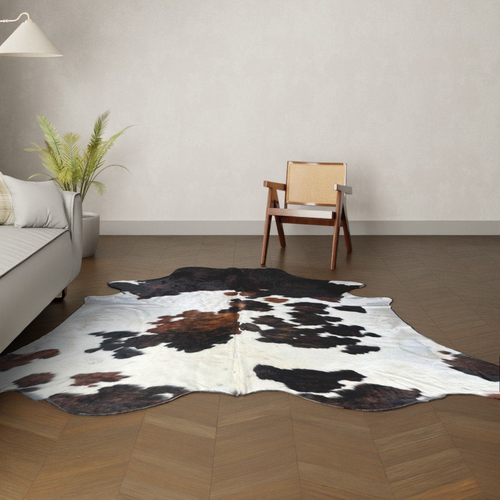 Kuhfell-Teppich Tricolor 260x220 cm. KOLOSSAL