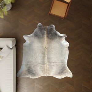 Kuhfell-Teppich hellbraun camel beige Champagne 200x170 cm. KLEIN