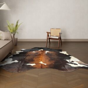 Kuhfell-Teppich Tricolor 250x210 cm. RIESIG
