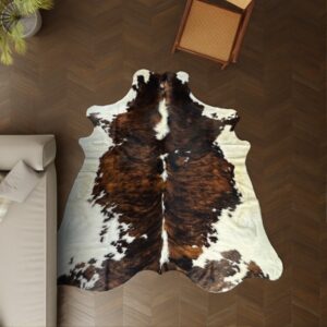 Kuhfell-Teppich Tricolor 250x220 cm. RIESIG