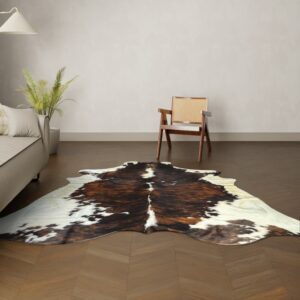 Kuhfell-Teppich Tricolor 250x220 cm. RIESIG