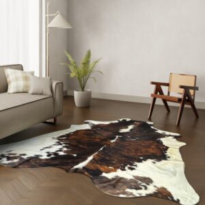 Kuhfell-Teppich Tricolor 250x220 cm. RIESIG