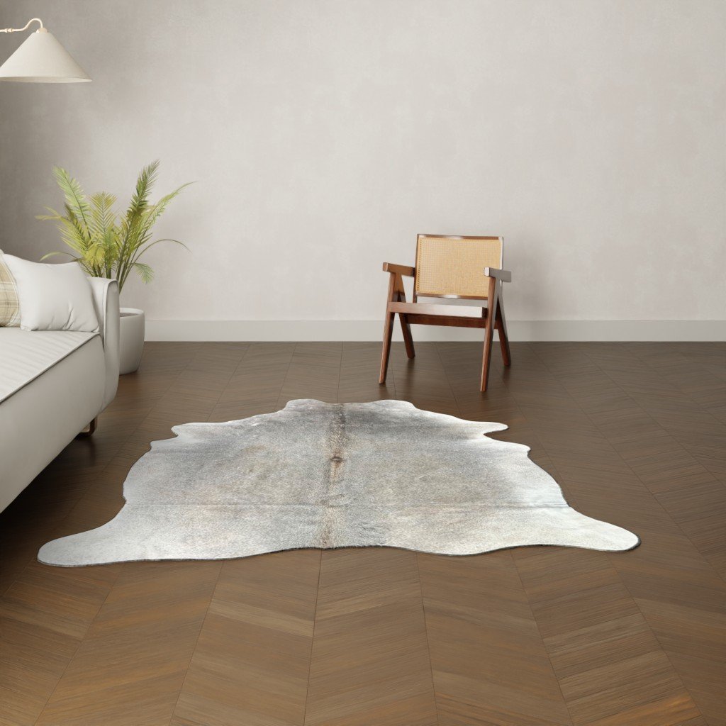 Kuhfell-Teppich grau 190x160 cm. KLEIN