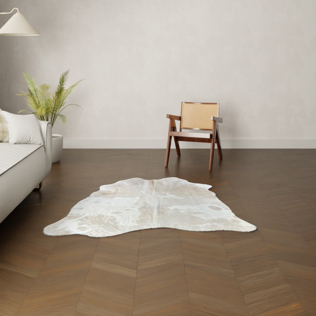 Mini-Kuhfell Creme weiß 160x140 cm. KLEIN
