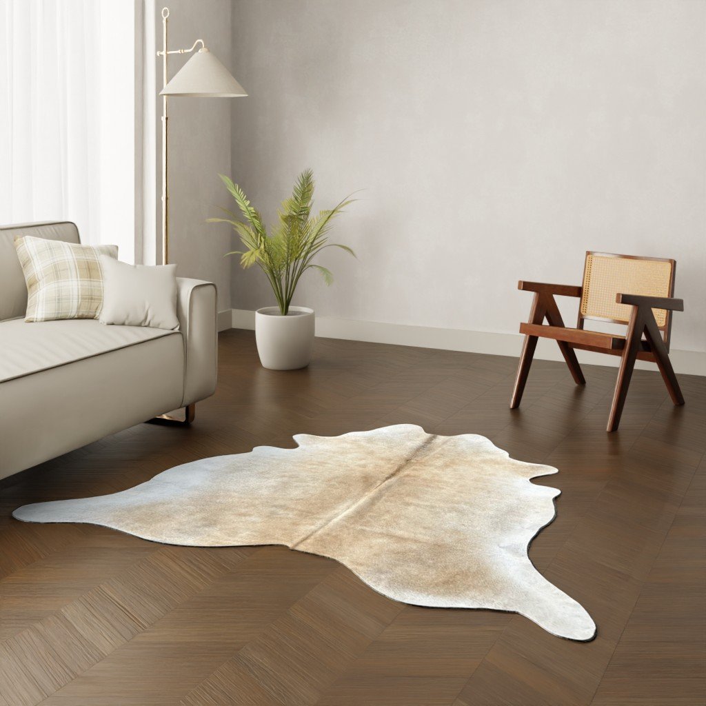 Kuhfell-Teppich camel 200x190 cm. KLEIN