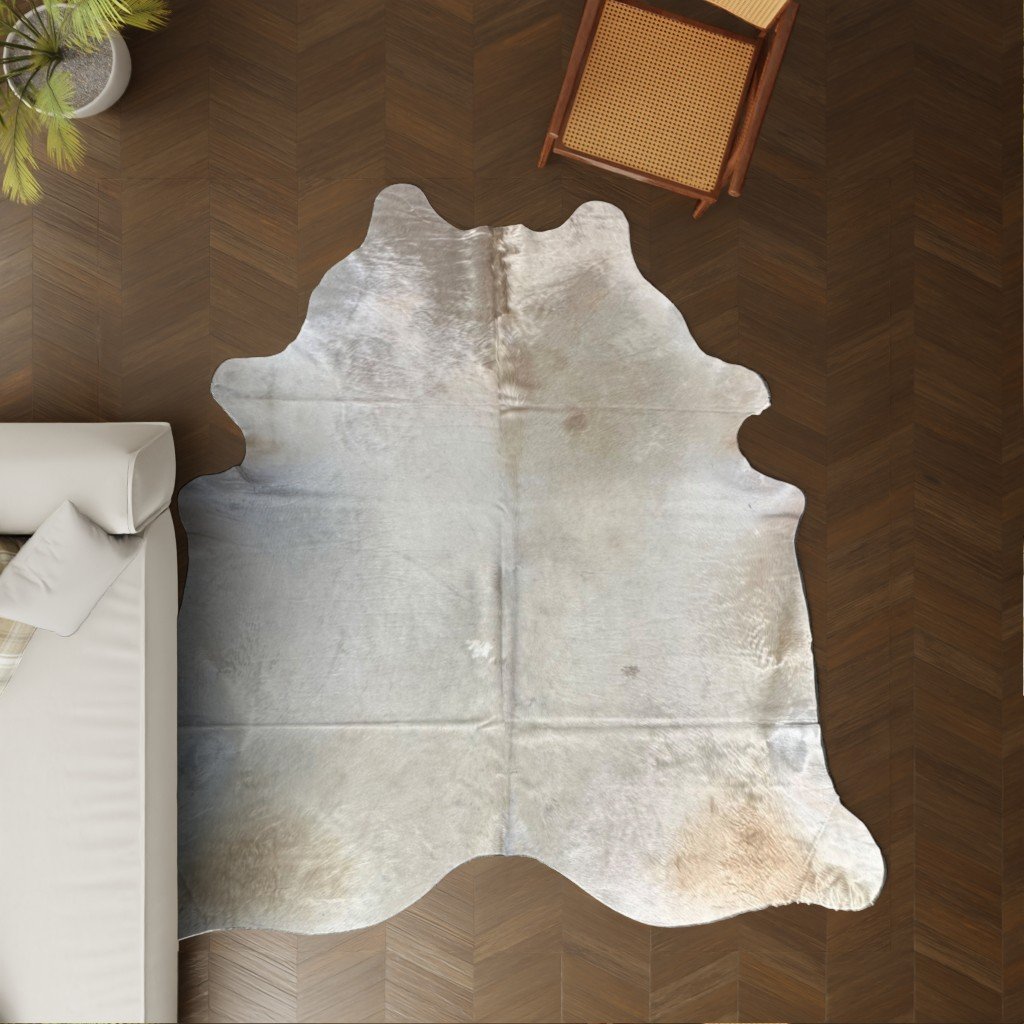 Kuhfell-Teppich Creme 250x210 cm. RIESIG / GLÄNZEND