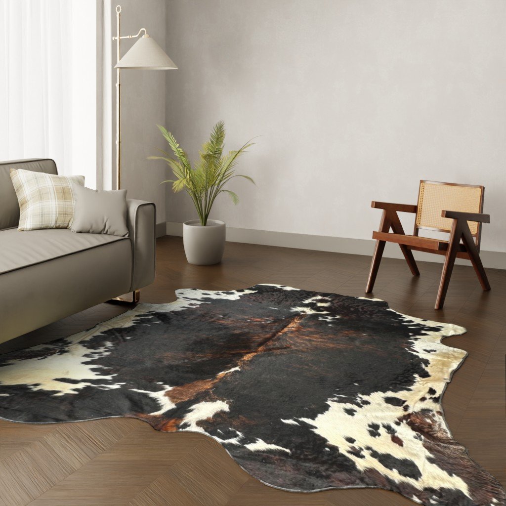 Kuhfell-Teppich Tricolor 260x220 cm. KOLOSSAL