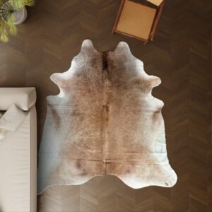Kuhfell-Teppich hellbraun camel 240x200 cm. XL-EXTRA