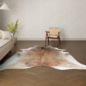 Kuhfell-Teppich hellbraun camel 240x200 cm. XL-EXTRA