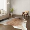Kuhfell-Teppich hellbraun camel 240x200 cm. XL-EXTRA