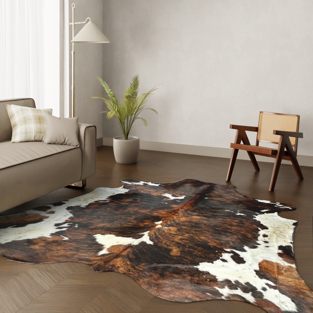 Kuhfell-Teppich Tricolor 270x250 cm. KOLOSSAL