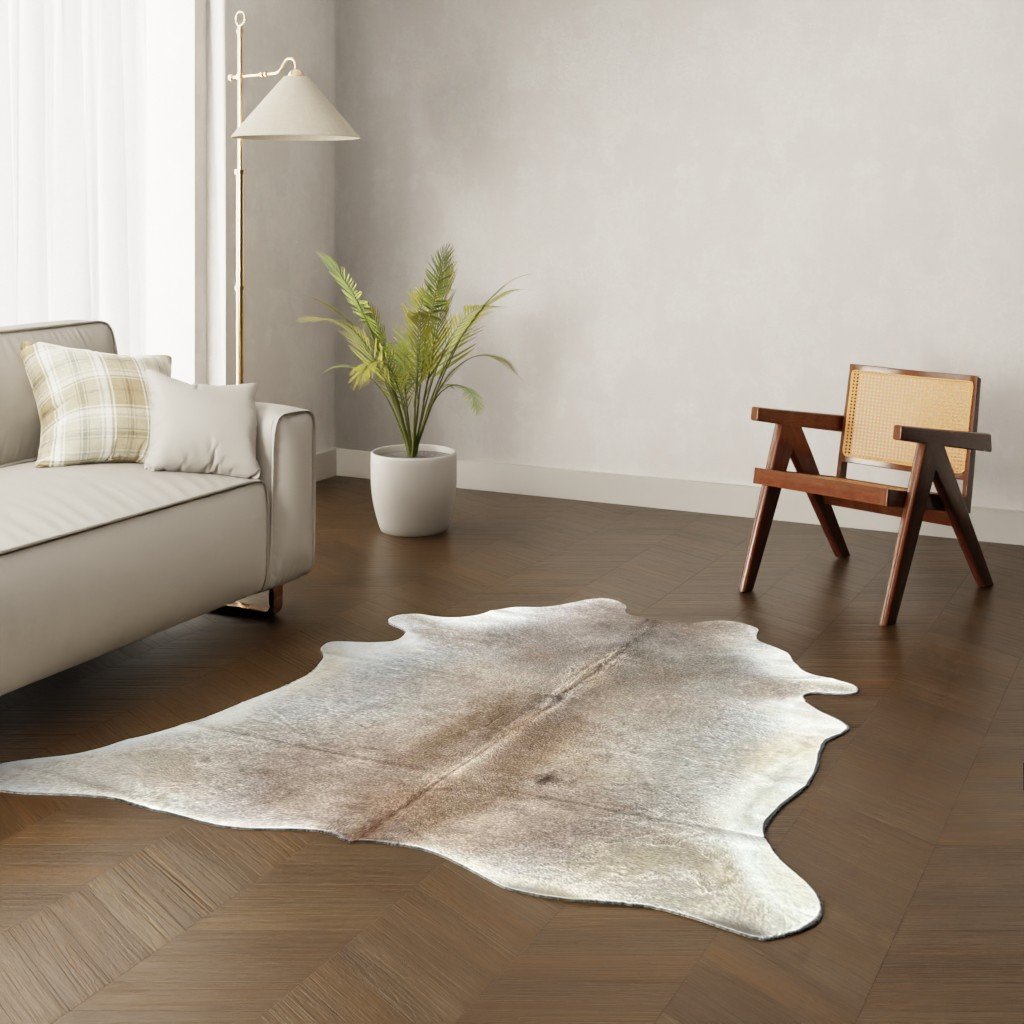 Kuhfell hellbraun beige grau 200x170 cm