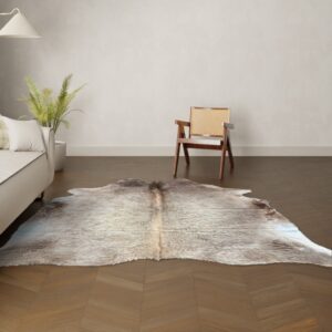 Kuhfell-Teppich hellbraun taupe 240x200 cm. XL-EXTRA
