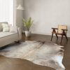 Kuhfell-Teppich hellbraun taupe 240x200 cm. XL-EXTRA