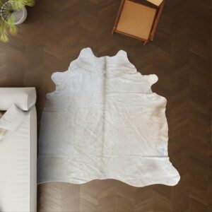 Kuhfell-Teppich gebrochen weiß beige 240x230 cm. XL-EXTRA
