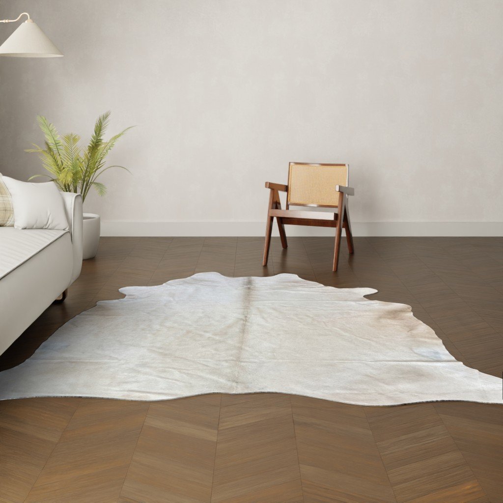 Kuhfell-Teppich gebrochen weiß beige 240x230 cm. XL-EXTRA