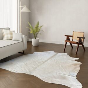 Kuhfell-Teppich gebrochen weiß beige 240x230 cm. XL-EXTRA