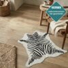Mini-Kuhfell Zebradruck 70x70 cm.