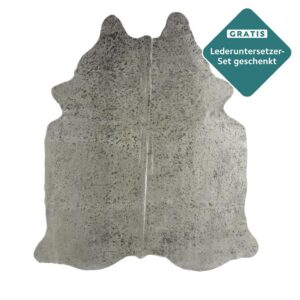 Gefärbtes Kuhfell silber 200x180 cm Detailansicht