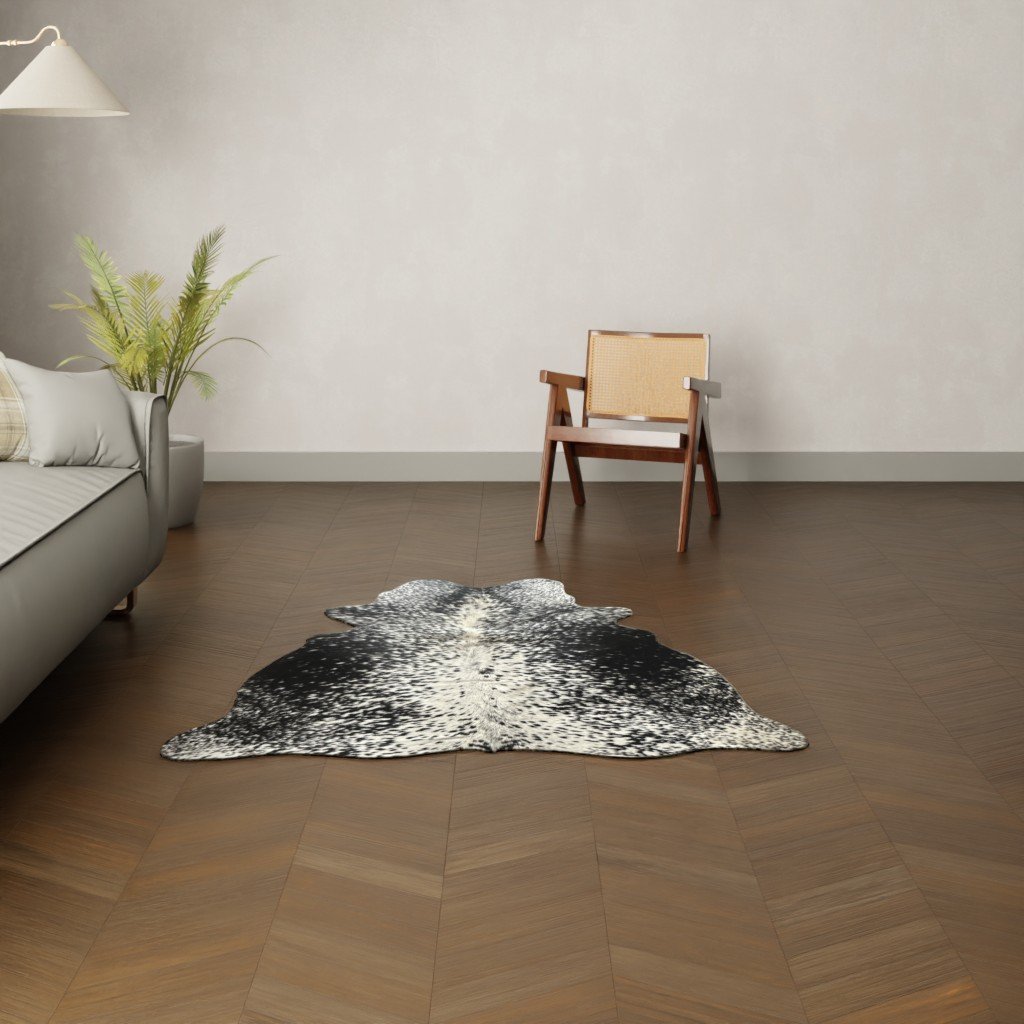 Kuhfell-Teppich Salt and Pepper 150x130 cm.